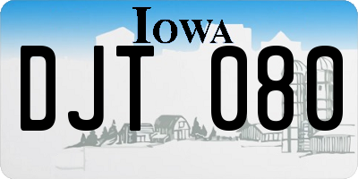 IA license plate DJT080