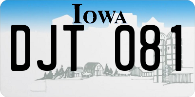 IA license plate DJT081