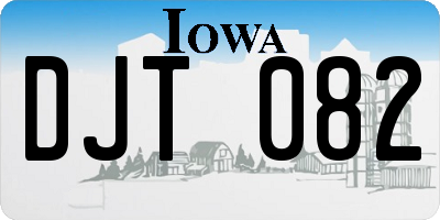 IA license plate DJT082
