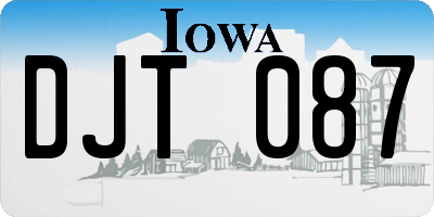 IA license plate DJT087