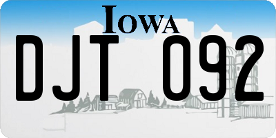 IA license plate DJT092