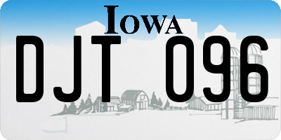 IA license plate DJT096