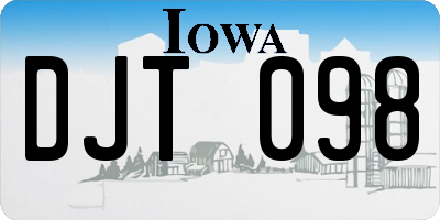 IA license plate DJT098