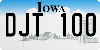 IA license plate DJT100