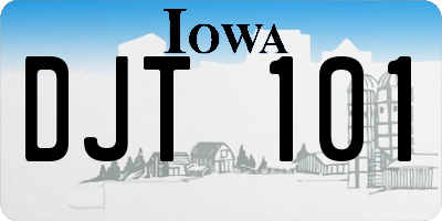 IA license plate DJT101