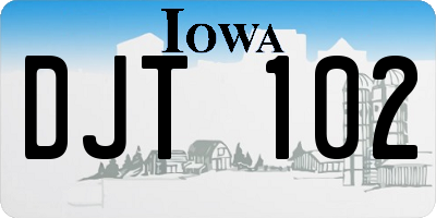IA license plate DJT102
