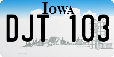 IA license plate DJT103
