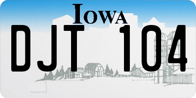 IA license plate DJT104