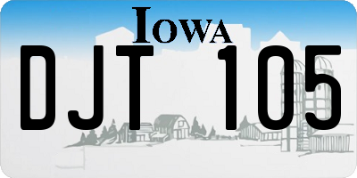 IA license plate DJT105