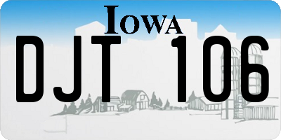 IA license plate DJT106