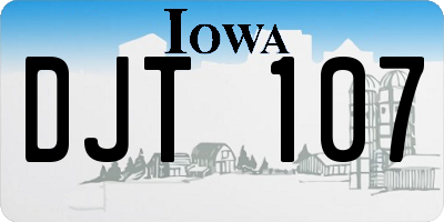 IA license plate DJT107