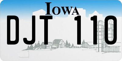 IA license plate DJT110