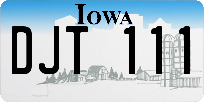 IA license plate DJT111