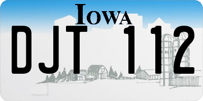 IA license plate DJT112