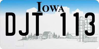 IA license plate DJT113