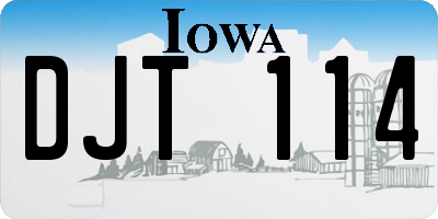 IA license plate DJT114