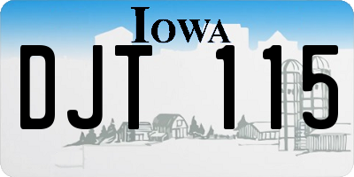 IA license plate DJT115
