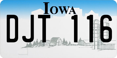 IA license plate DJT116