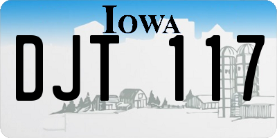 IA license plate DJT117