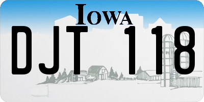 IA license plate DJT118
