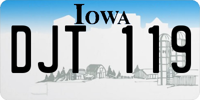IA license plate DJT119