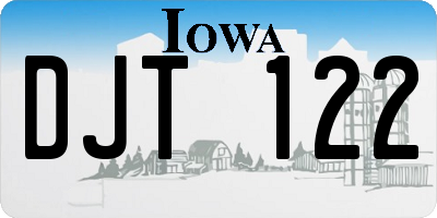 IA license plate DJT122
