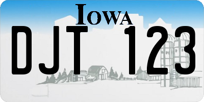 IA license plate DJT123