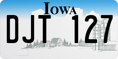 IA license plate DJT127