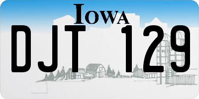 IA license plate DJT129