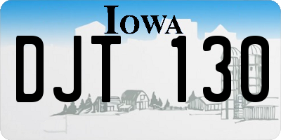 IA license plate DJT130