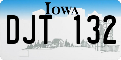 IA license plate DJT132