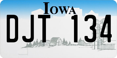 IA license plate DJT134