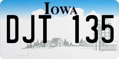 IA license plate DJT135