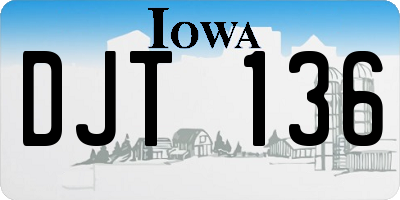 IA license plate DJT136