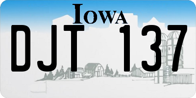 IA license plate DJT137