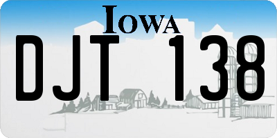 IA license plate DJT138