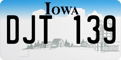 IA license plate DJT139
