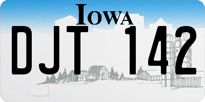 IA license plate DJT142