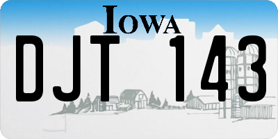 IA license plate DJT143