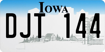 IA license plate DJT144