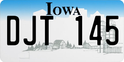 IA license plate DJT145