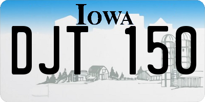 IA license plate DJT150
