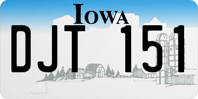 IA license plate DJT151