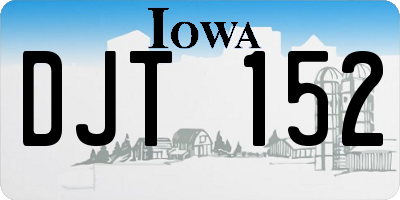 IA license plate DJT152