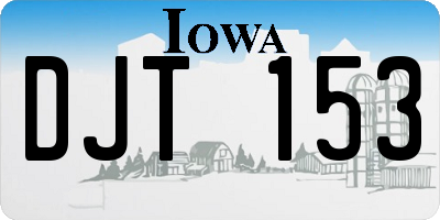 IA license plate DJT153