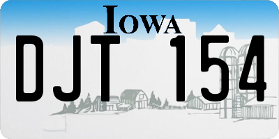 IA license plate DJT154