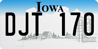 IA license plate DJT170