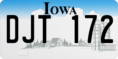 IA license plate DJT172