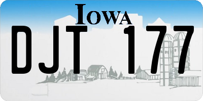 IA license plate DJT177