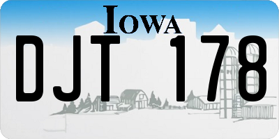 IA license plate DJT178